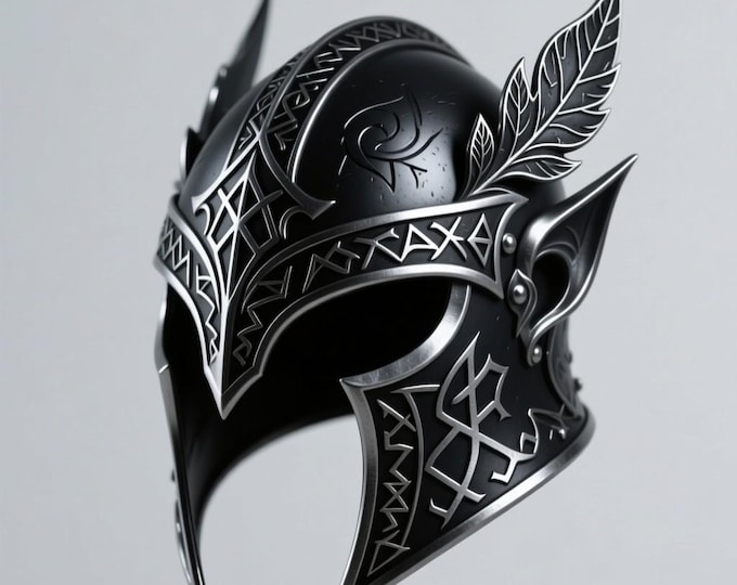 Elf Warrior Helmet STL File: Custom 3D Printable Norse Armor