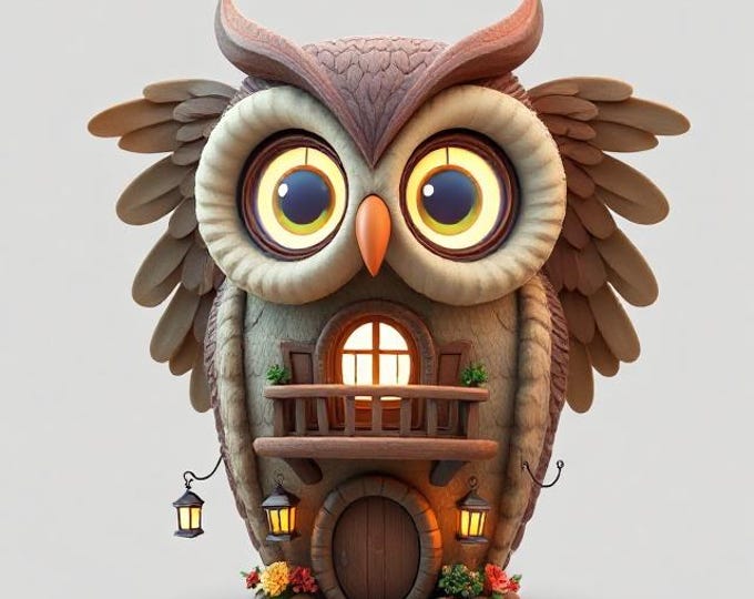 Owl House 3D Model – Detailed STL File for 3D Printing