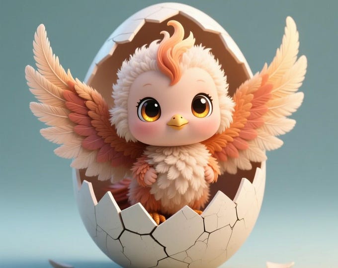 Chibi Phoenix STL File: 3D Printable Firebird Figurine (Digital Download)