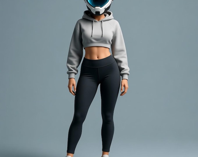 Futuristic Cyber Girl STL | 3D Printable Female Figurine | Digital Model Download