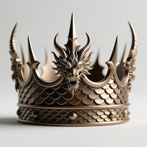 Dragon Crown STL: 3D Printable Fantasy Headpiece (Digital Download)
