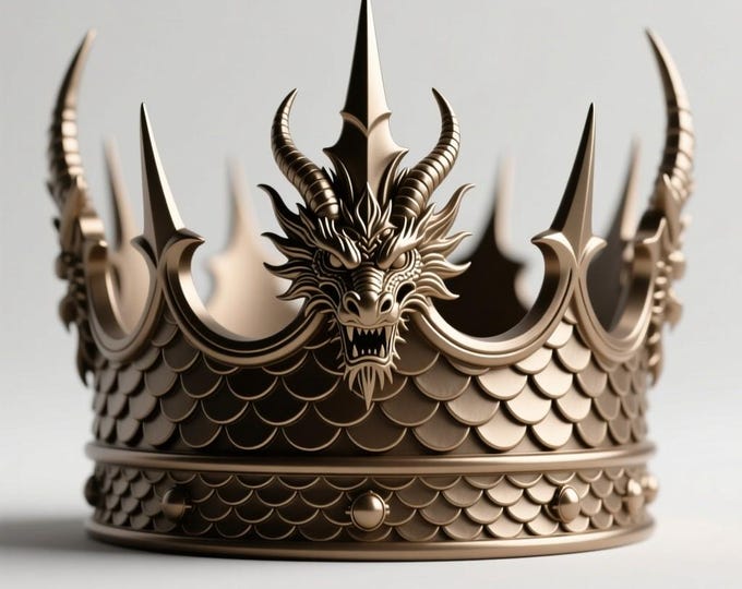 Dragon Crown STL: 3D Printable Fantasy Headpiece (Digital Download)