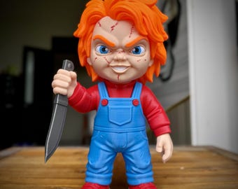 Boneca Assassina Assustadora, Figura de Brinquedo Inspirada em Terror, Faca, Personagem, Impressão 3D, Decoração de Mesa, Estatueta Colecionável