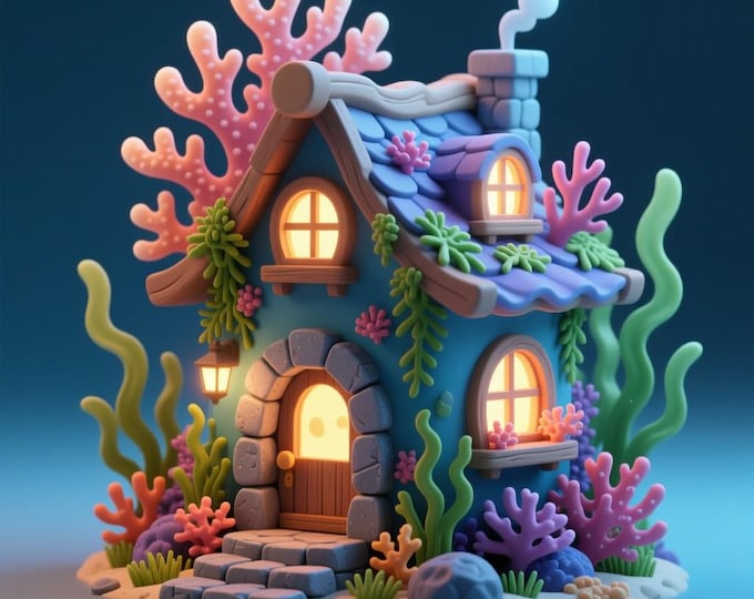 Coral House 3D Model: Detailed STL File for 3D Printing