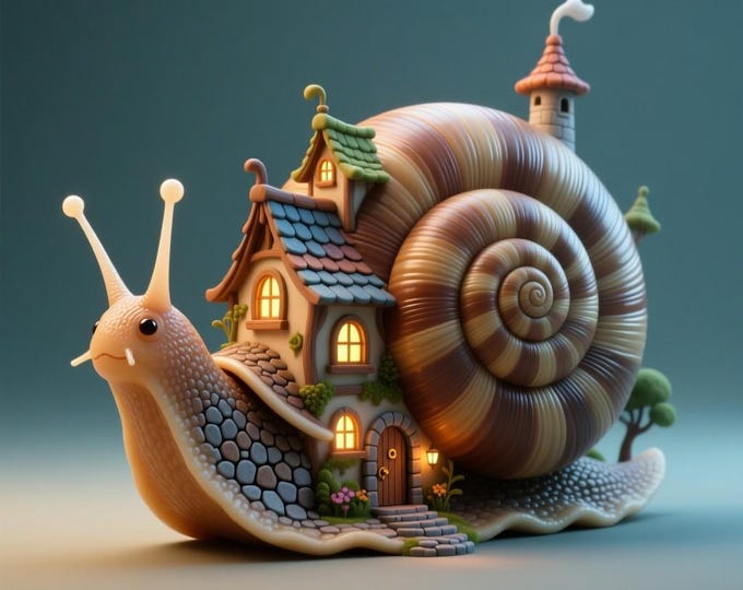 Snail House STL File: 3D Printable Fantasy Garden Decor (Digital Download)