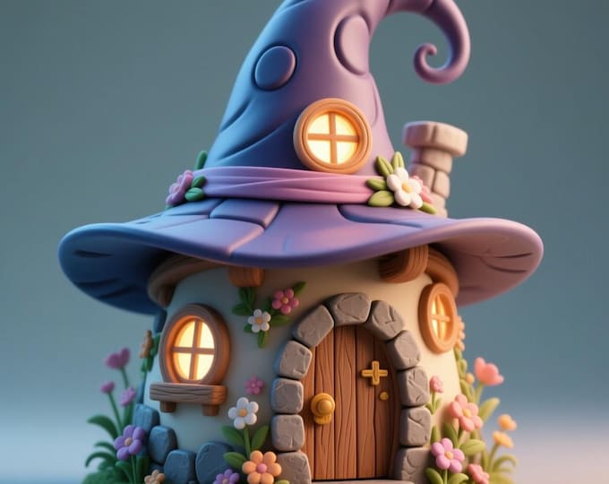 Hat House 3D Model STL File: Digital Download for 3D Printers