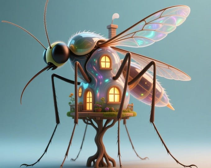 Mosquito House STL: Fantasy Insect Home 3D Model (Digital Download)