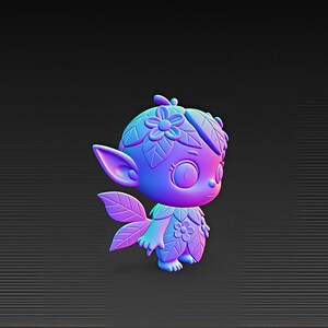 Skogsälva STL-fil, Kawaii Alvfigur (3D-utskrift) (Digital nedladdning) bild 5