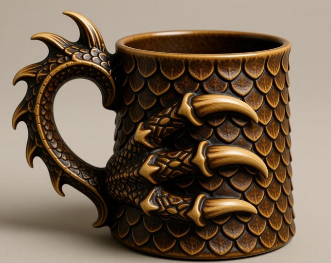 Claw Mug STL File: 3D Printing Model (Digital Download