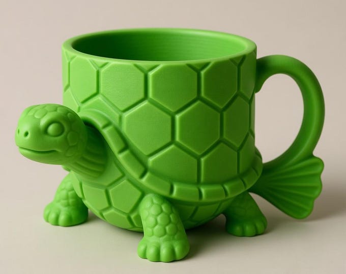 Tortoise Mug 3D Model STL File: 3D Printing Digital Download
