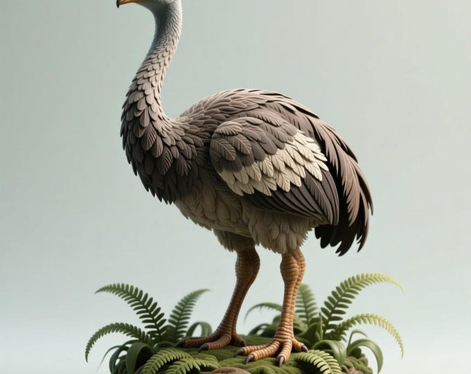 Extinct Giant Moa Figurine STL File: 3D Printable Wildlife Model (Digital Download)
