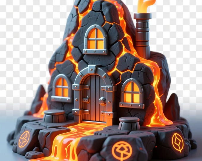 Lava House 3D Model – Printable STL File