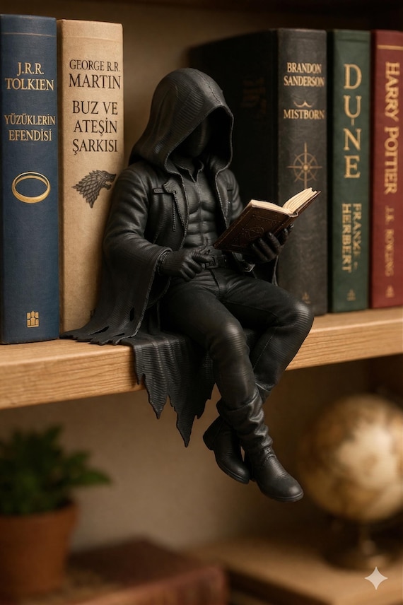 Men Reading Figurine, Modern Minimalist Resin Sculpture, Reading Statue, Book Lovers Gifts for Her, Desk Shelf Decor, Bookworm Ornament