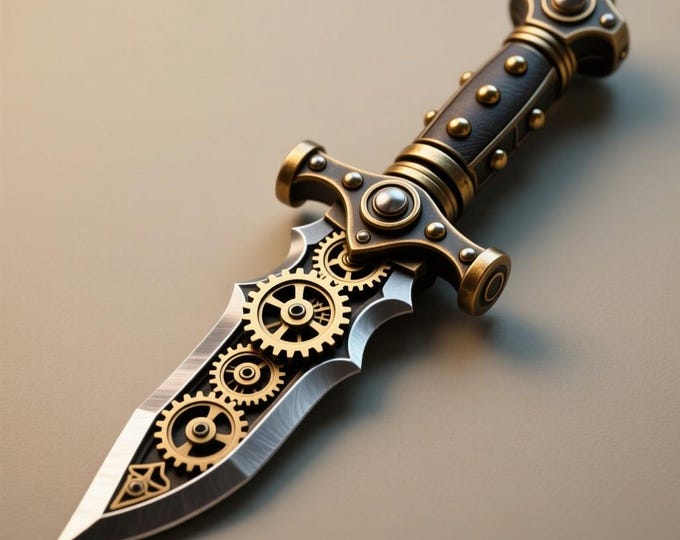 Steampunk Gear Dagger STL | 3D Printable Cosplay Weapon Prop