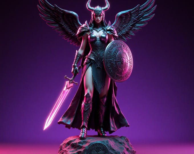 Dark Angel Warrior STL File: 3D Printable Winged Fighter Model
