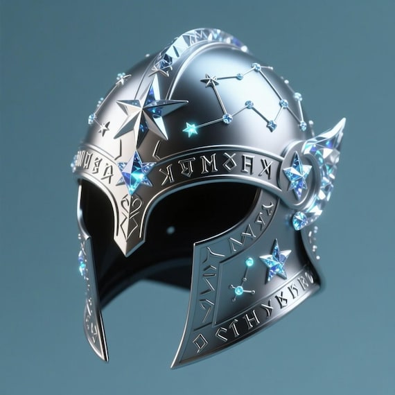 Celestial Star Warrior Helmet STL: 3D Model Cosplay Prop (Digital Download)