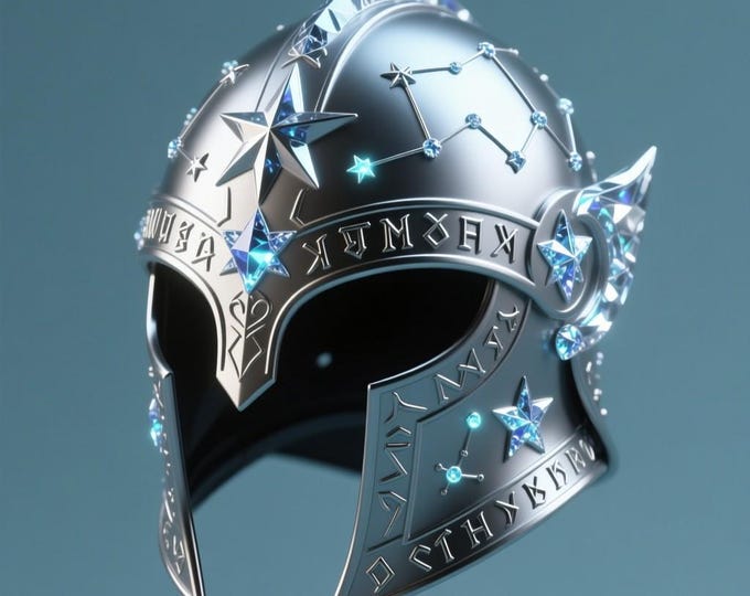 Celestial Star Warrior Helmet STL: 3D Model Cosplay Prop (Digital Download)