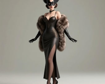 Figura gótica de la Dama Oscura (STL) para mascarada, imprimible en 3D, elegante estatua de la Dama Oscura para coleccionistas.