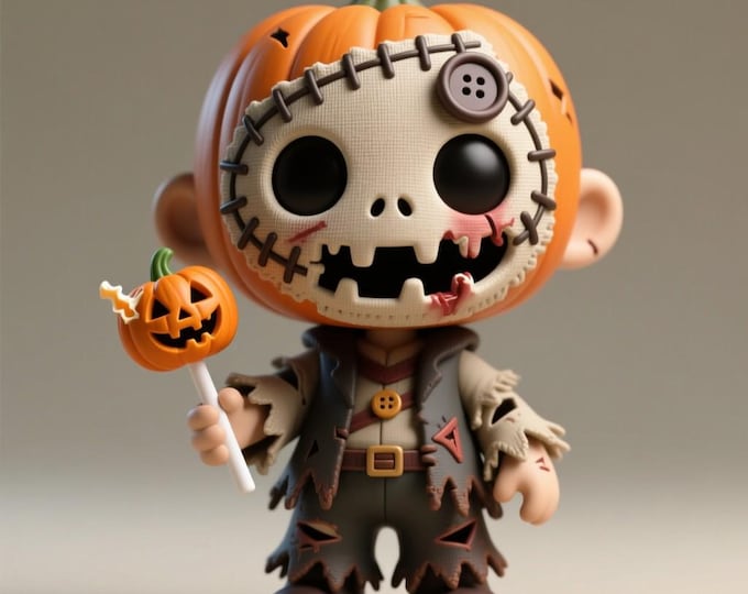 Pumpkin Head Halloween STL File: Spooky 3D Model (Digital Download