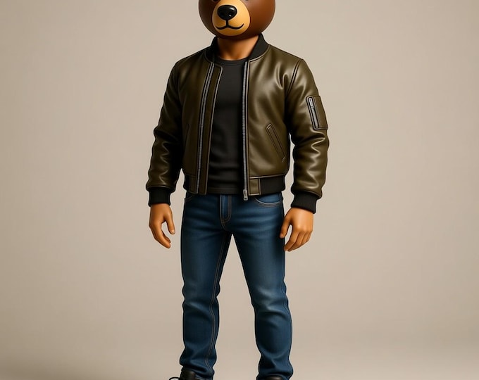 Bear Mask Figurine STL | 3D Printable Modern Character Model | Digital Download File