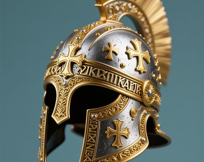 Byzantine Warrior Helmet STL File: 3D Printable Model (Digital Download)
