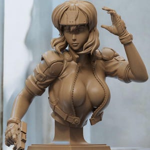 Unpainted SLA Hight Quality Resin motoko bust  – Paintable 3D Printed Figure – DIY Model Kit for Collectors & Hobbyists