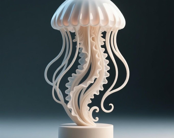 Jellyfish Sculpture STL File | Ocean Sea Creature 3D Print Model | Digital Download