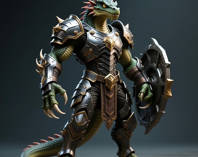 lizard warrior 3D Model STL file for 3D printing