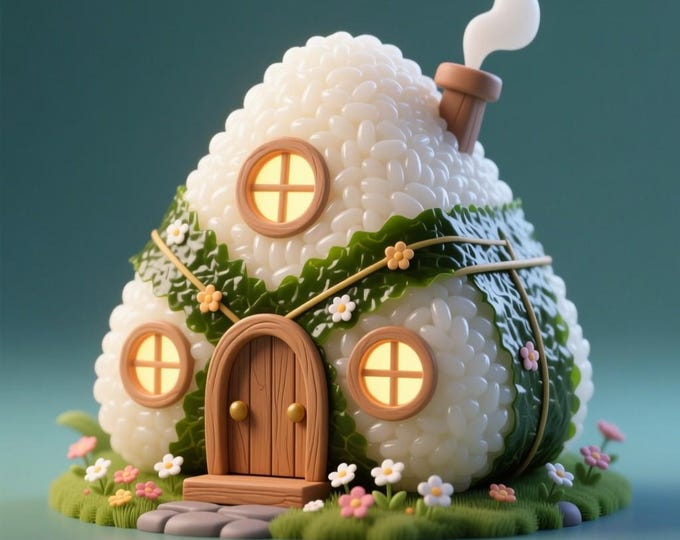 Kawaii Onigiri House STL • 3D Print Cottage Model (Digital Download)