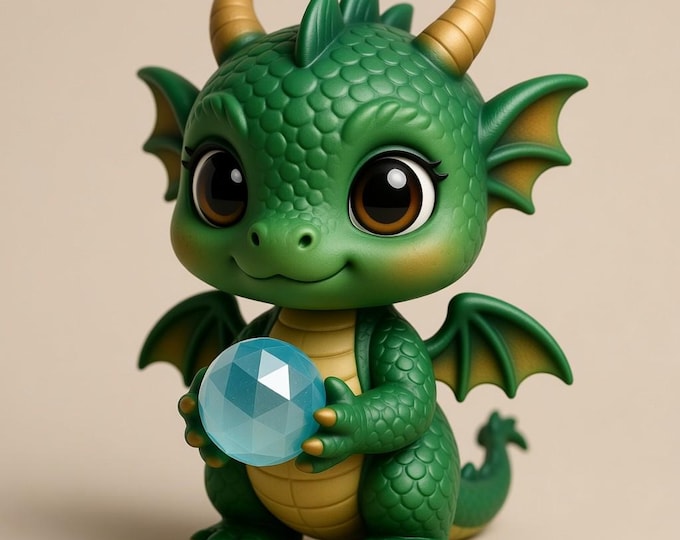 Chibi Dragon STL File: 3D Printable Fantasy Figurine (Digital Download)