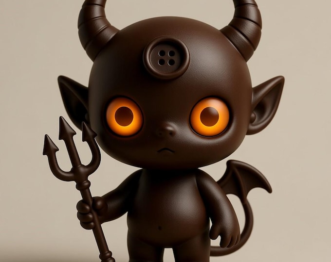 Chibi Devil Figurine STL File | 3D Printable Halloween Decor