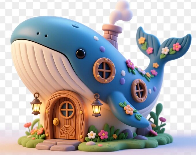 Whale House 3D Model STL File: Detailed 3D Printing