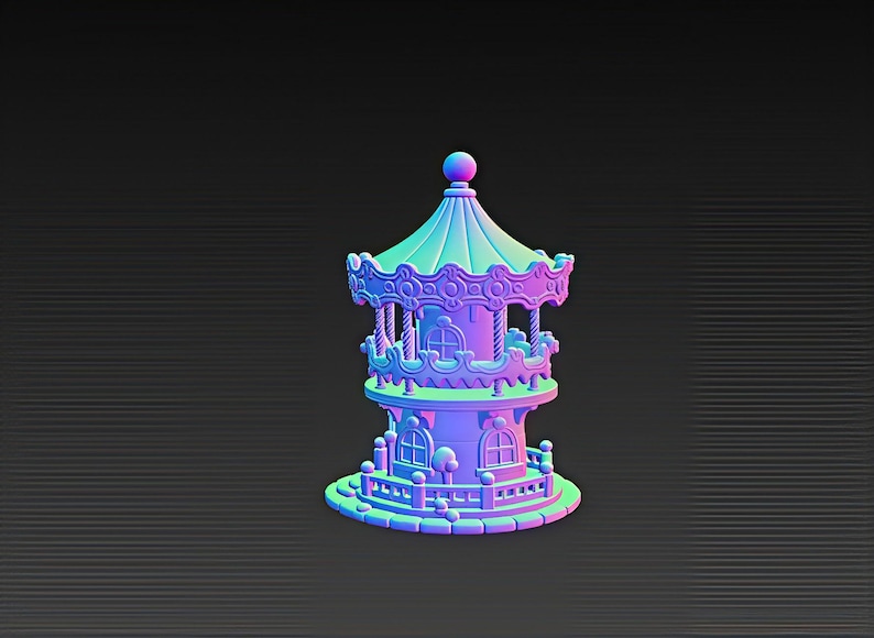 Unicorn Carousel House STL File • 3D Printable Fantasy Fairy Tale Home ...