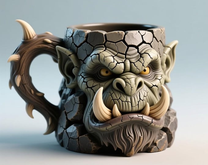 Monster Mug 3D Model STL File: Digital Download for 3D Printing