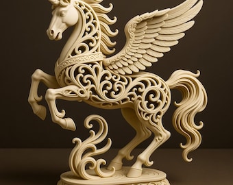 Detaljerad Pegasusfigur 3D-modell - STL-fil för 3D-utskrift