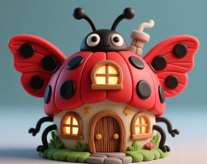 3D Printable Ladybug House STL • Fairy Garden Decor (Digital Download)