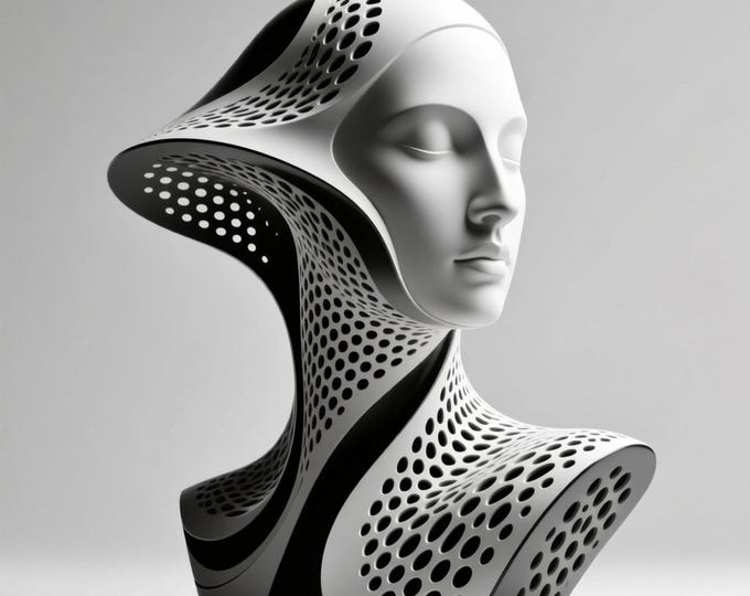 Modern Abstract Bust STL – Parametric Futuristic Sculpture for 3D Printing, Contemporary Minimal Art Decor
