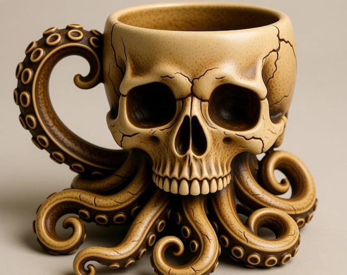 Skeleton Mug STL File: 3D Printing Digital Download