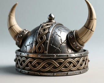 Casco vikingo STL / Casco de guerrero nórdico con cuernos / Armadura de cosplay, LARP y fantasía imprimible en 3D