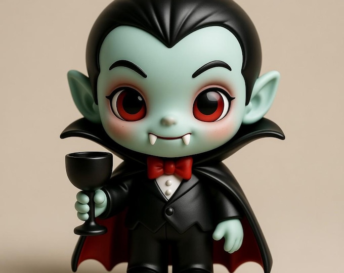 Chibi Vampire STL File: 3D Printable Dracula Figurine (Digital Download)