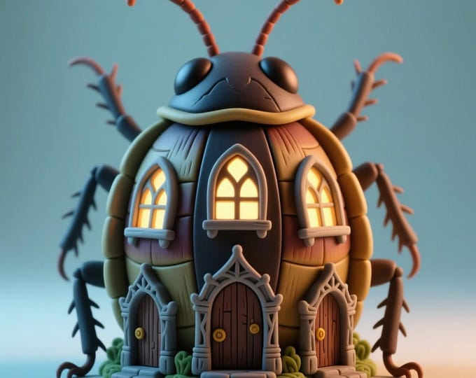Fantasy Beetle House STL – 3D Printing Insect Cottage (Digital Download)