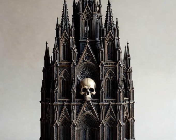 Dark Gothic Skull Cathedral STL File – Fantasy Gothic Church 3D Print Model