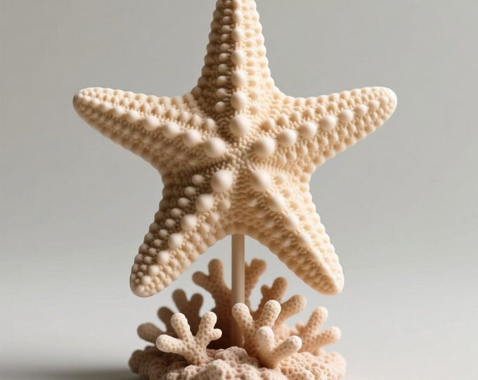 Starfish Sculpture STL File: Ocean Coral Reef 3D Print Model (Digital Download)