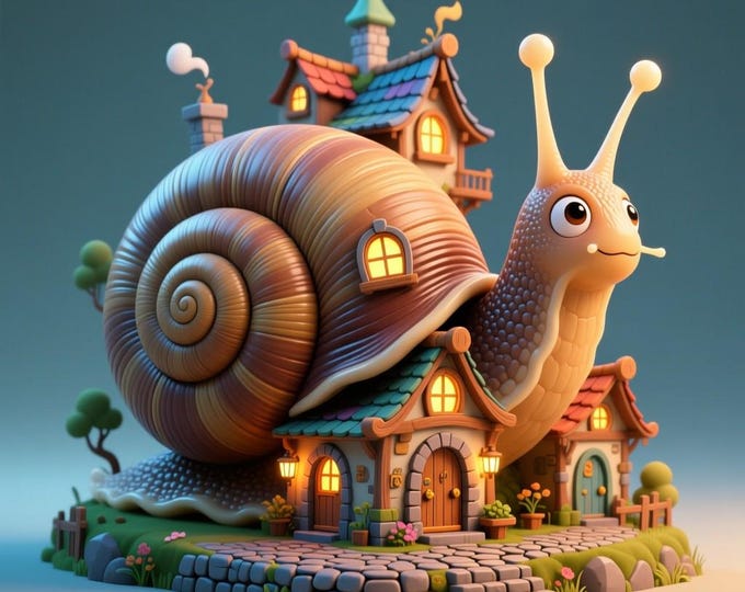 Fantasy Cottagecore Snail House STL – 3D Printing Miniature Decor (Digital Download)