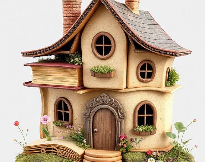 Book House 3D Model – Detailed STL File for 3D Printers