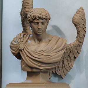 Unpainted Resin Archangel Bust: 3D Printed DIY Model Kit