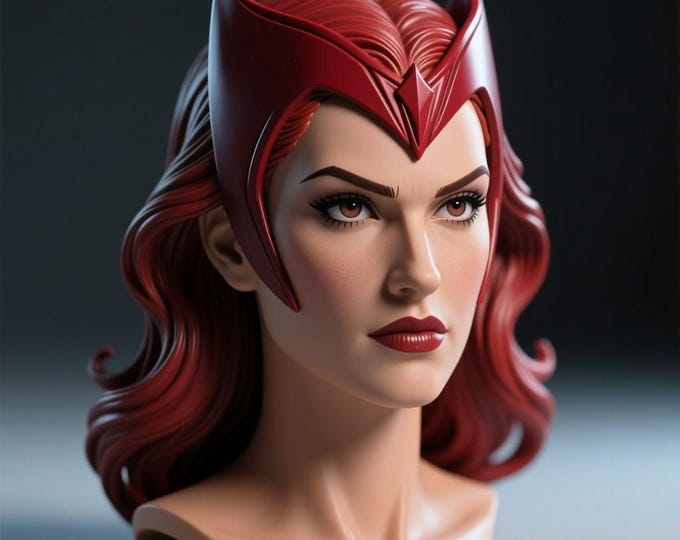 Scarlet Witch Head 3D Model – STL File (Digital Download)