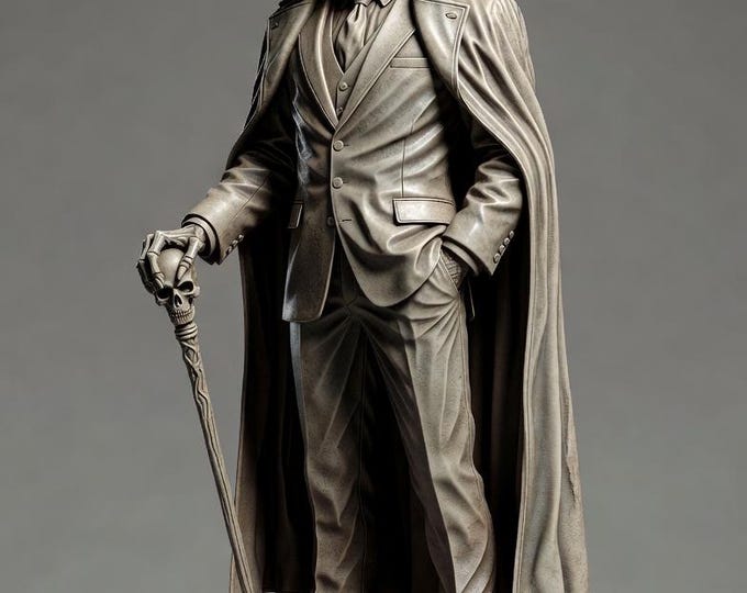 Skeleton Gentleman Statue STL File – Gothic Skull Gentleman 3D Print Model