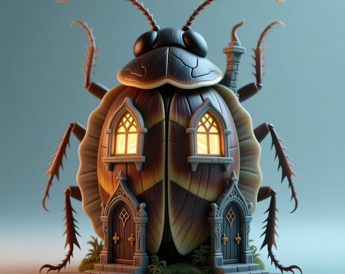 Bug House STL: Insect Fantasy Cottage, Gothic Fairy House (3D Printable)