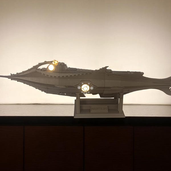Nautilus-U-Boot-LED-Modell - 3D gedrucktes Steampunk-Dekor - Jules Verne inspiriertes Sammlerstück